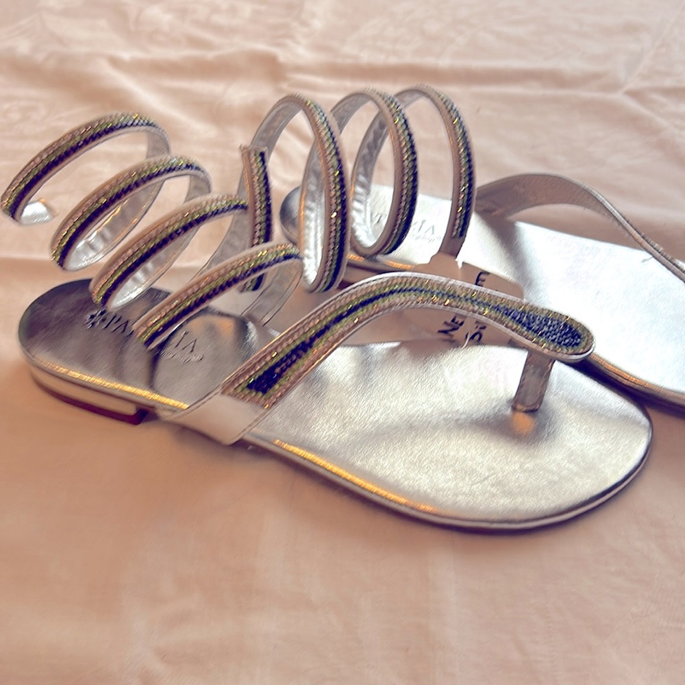 Patrizia Nefertiti -SL silver wrap around flats